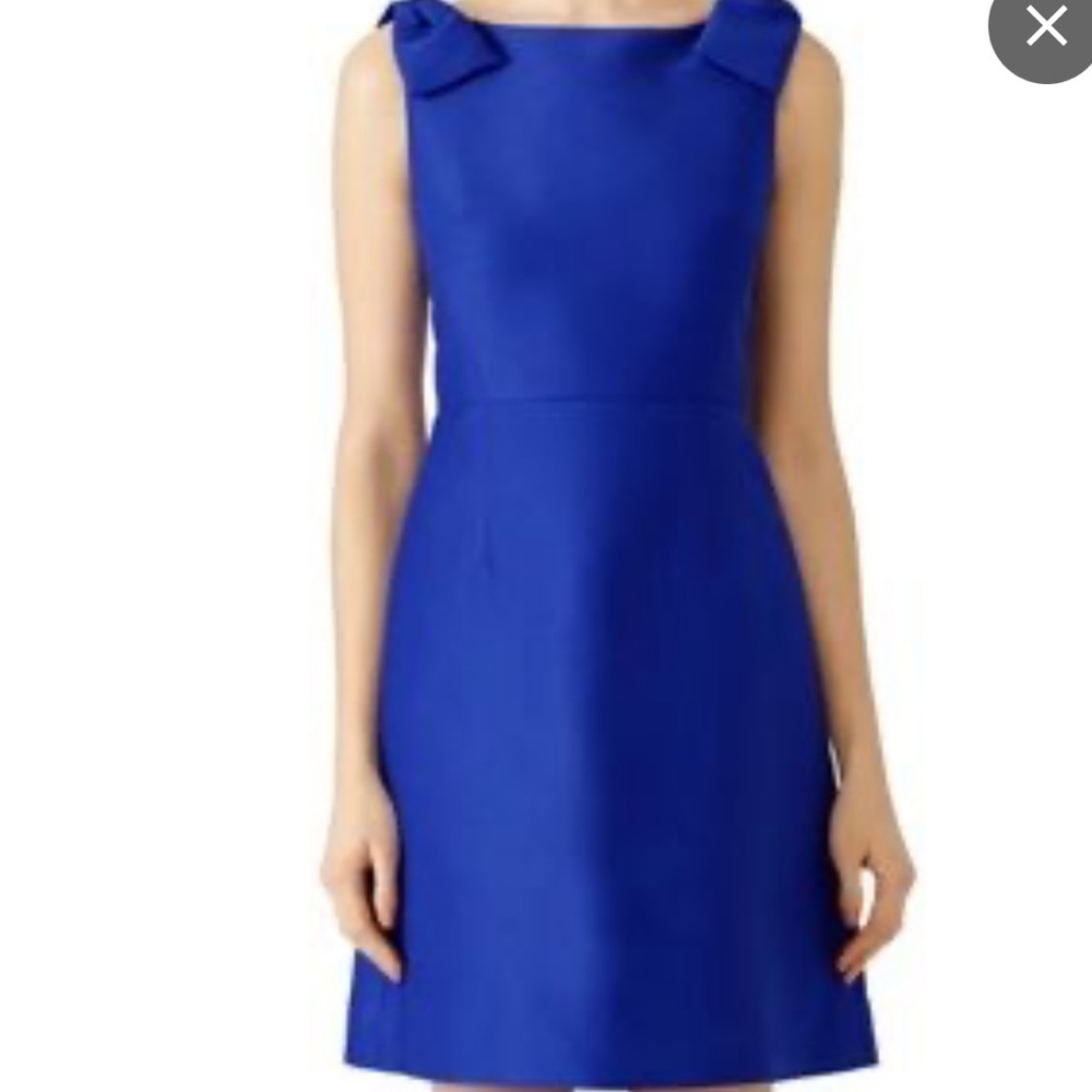 Kate Spade Cobalt Blue Double Bow Structured Dress